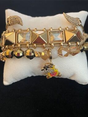 Bomb Party BP Bracelet Ghost Stories by Fire Stackable Champagne Fall NWOT!